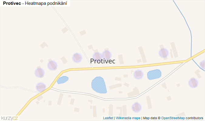 Mapa Protivec - Firmy v části obce.