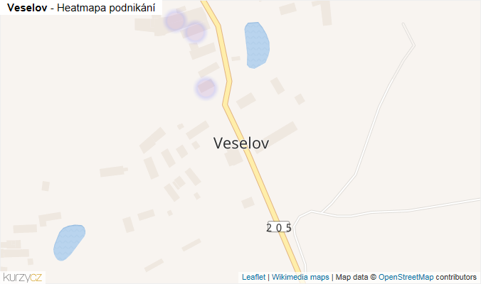 Mapa Veselov - Firmy v části obce.