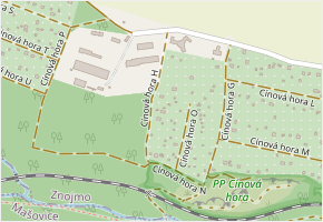 Cínová hora H v obci Znojmo - mapa ulice