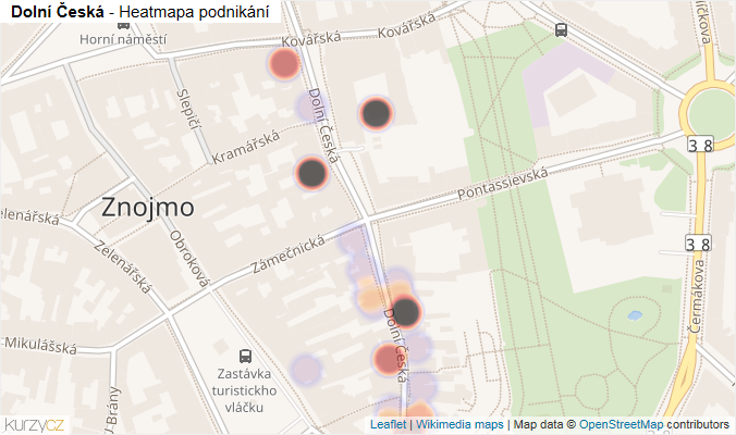 Mapa Dolní Česká - Firmy v ulici.