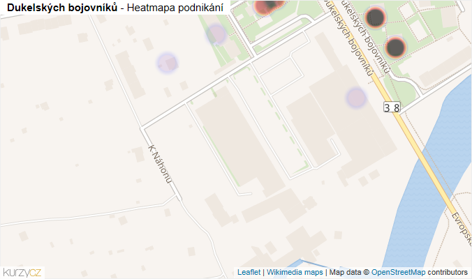 Mapa Dukelských bojovníků - Firmy v ulici.