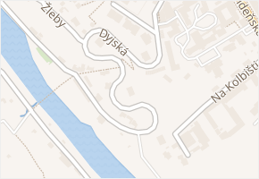 Dyjská v obci Znojmo - mapa ulice