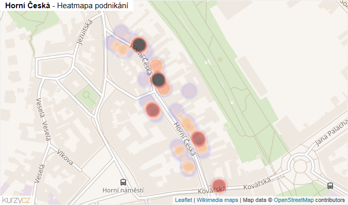 Mapa Horní Česká - Firmy v ulici.