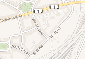 Janáčkova v obci Znojmo - mapa ulice
