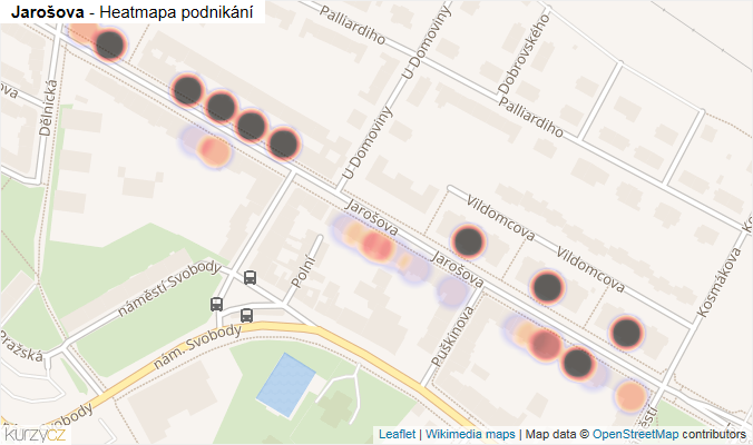 Mapa Jarošova - Firmy v ulici.