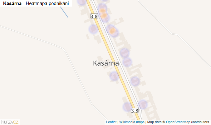 Mapa Kasárna - Firmy v části obce.