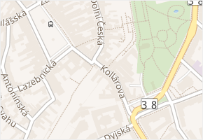 Kollárova v obci Znojmo - mapa ulice
