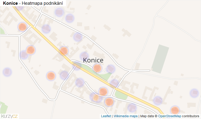 Mapa Konice - Firmy v části obce.