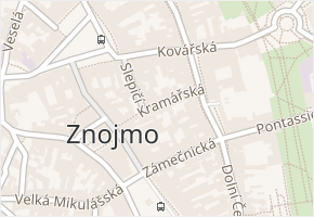 Kramářská v obci Znojmo - mapa ulice