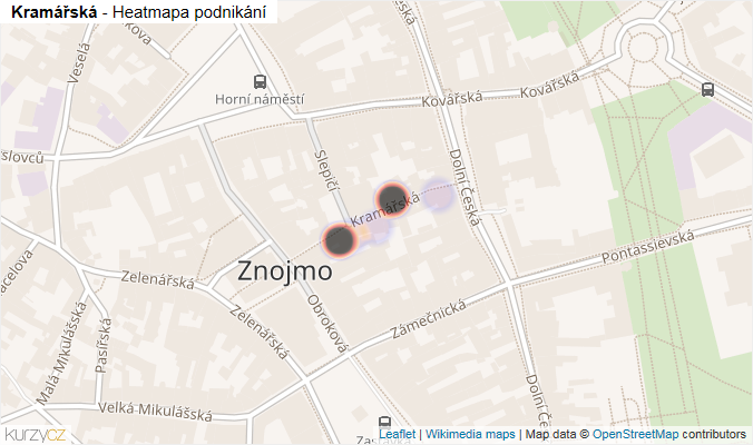 Mapa Kramářská - Firmy v ulici.