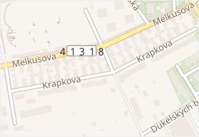 Krapkova v obci Znojmo - mapa ulice