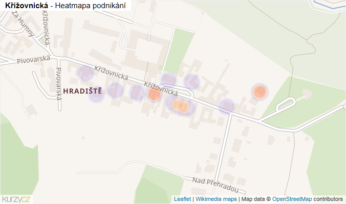Mapa Křížovnická - Firmy v ulici.