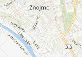 Lazebnická v obci Znojmo - mapa ulice