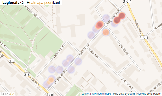 Mapa Legionářská - Firmy v ulici.