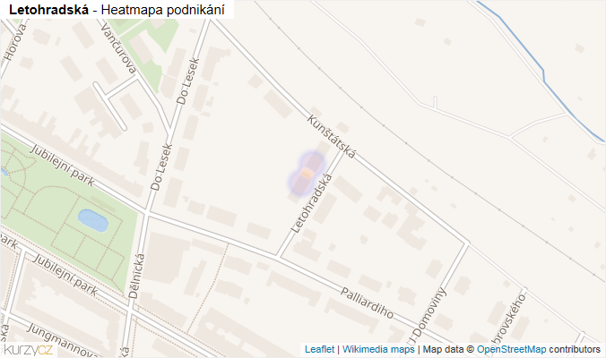 Mapa Letohradská - Firmy v ulici.