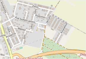 Levandulová v obci Znojmo - mapa ulice