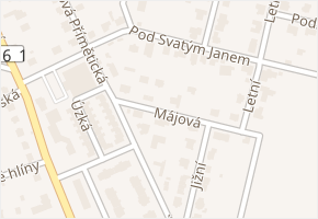 Májová v obci Znojmo - mapa ulice