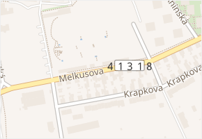 Melkusova v obci Znojmo - mapa ulice