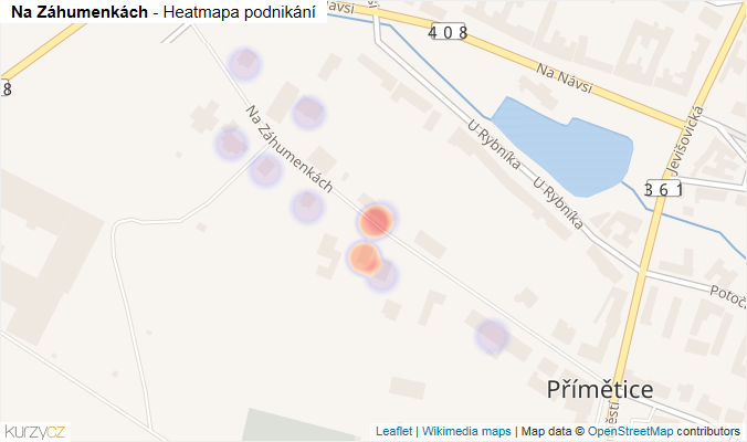 Mapa Na Záhumenkách - Firmy v ulici.