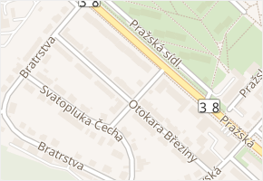 Otokara Březiny v obci Znojmo - mapa ulice