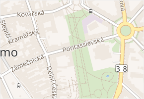Pontassievská v obci Znojmo - mapa ulice
