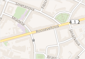 Rooseveltova v obci Znojmo - mapa ulice