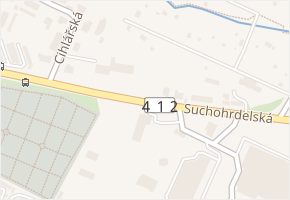 Suchohrdelská v obci Znojmo - mapa ulice