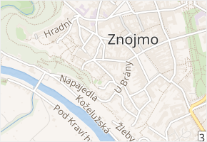 U Branky v obci Znojmo - mapa ulice