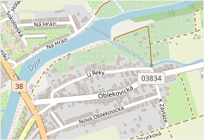 U Řeky v obci Znojmo - mapa ulice