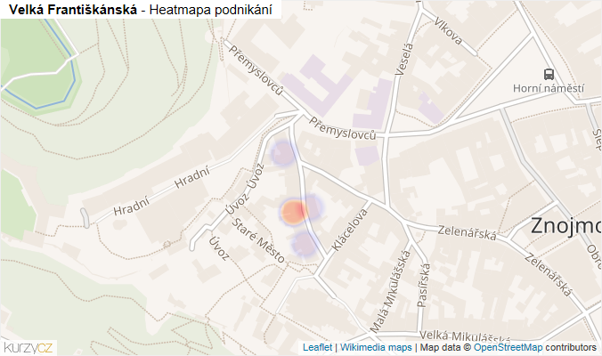 Mapa Velká Františkánská - Firmy v ulici.