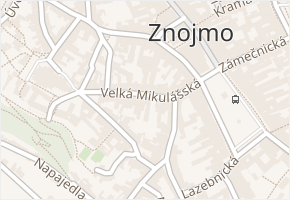 Velká Mikulášská v obci Znojmo - mapa ulice
