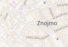 Zelenářská v obci Znojmo - mapa ulice