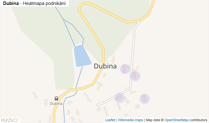Mapa Dubina - Firmy v části obce.
