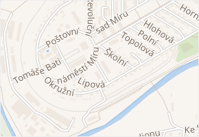 Mládeže v obci Zruč nad Sázavou - mapa ulice