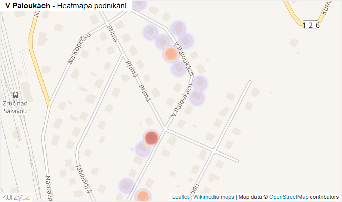 Mapa V Paloukách - Firmy v ulici.