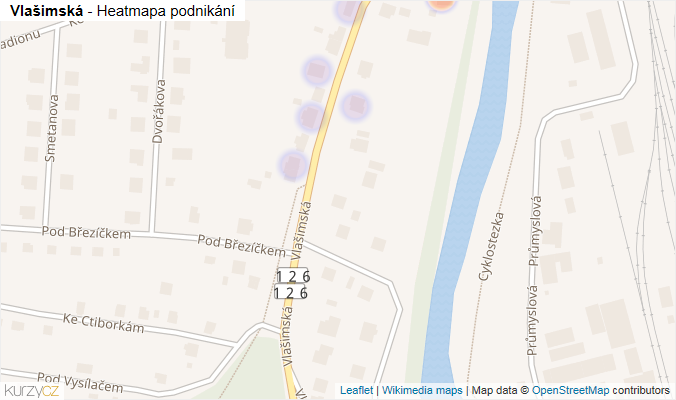 Mapa Vlašimská - Firmy v ulici.