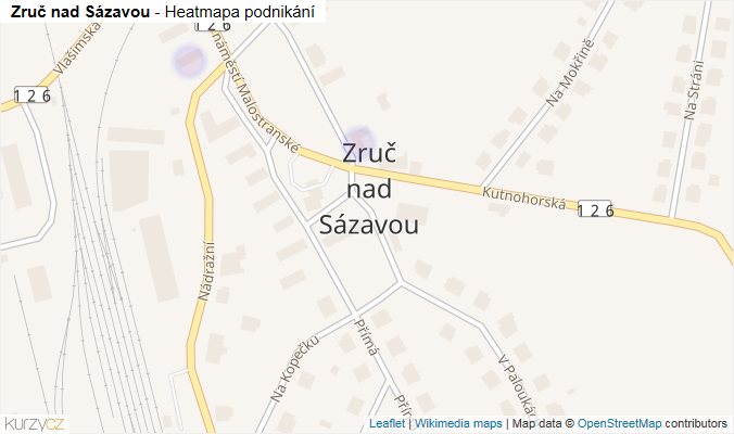 Mapa Zruč nad Sázavou - Firmy v části obce.