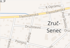 Družstevní v obci Zruč-Senec - mapa ulice