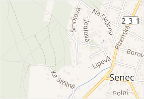 Ke střílně v obci Zruč-Senec - mapa ulice