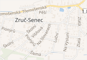Krátká v obci Zruč-Senec - mapa ulice