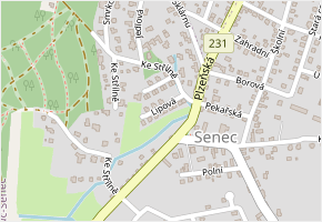 Lipová v obci Zruč-Senec - mapa ulice