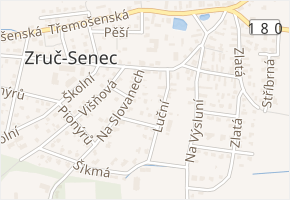 Luční v obci Zruč-Senec - mapa ulice