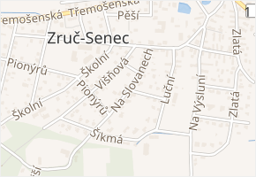Na Slovanech v obci Zruč-Senec - mapa ulice