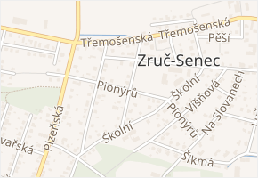 Pionýrů v obci Zruč-Senec - mapa ulice