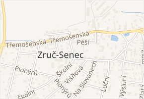 Pod školou v obci Zruč-Senec - mapa ulice