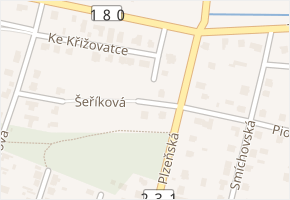 Šeříková v obci Zruč-Senec - mapa ulice
