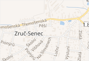 Úzká v obci Zruč-Senec - mapa ulice