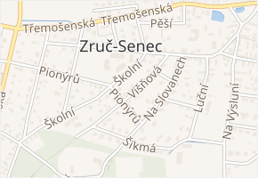 Višňová v obci Zruč-Senec - mapa ulice