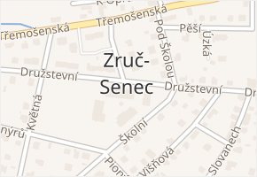 Zruč v obci Zruč-Senec - mapa části obce