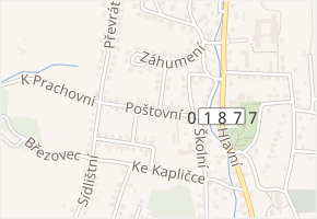 Poštovní v obci Zubří - mapa ulice
